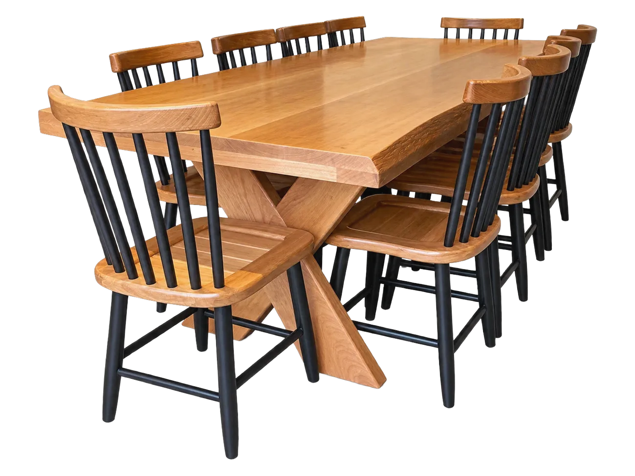 Conjunto de mesa com pé em X