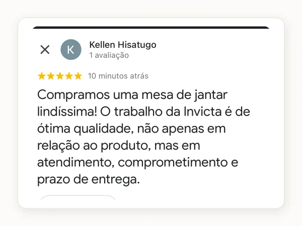 Avaliação 5 estrelas de Kellen Hisatugo no Google
